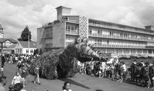 A dragon float in the Rotorua Santa Parade