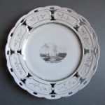 Plate with image of White Terrace Eruption, date unknown, maker unknown, Rotorua Museum Te Whare Taonga o Te Arawa (2011.63.3)